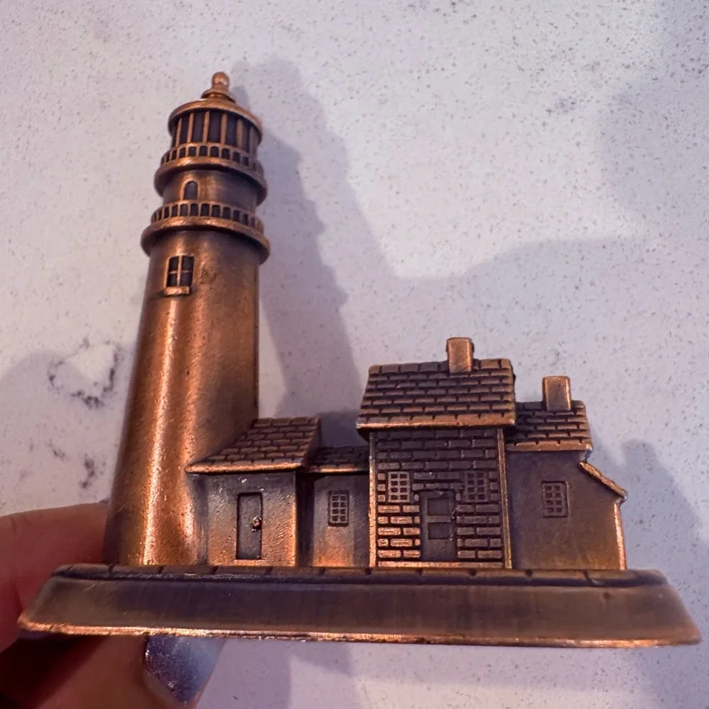Antique Finish Lighthouse & Cottage Pencil Sharpener Die-Cast